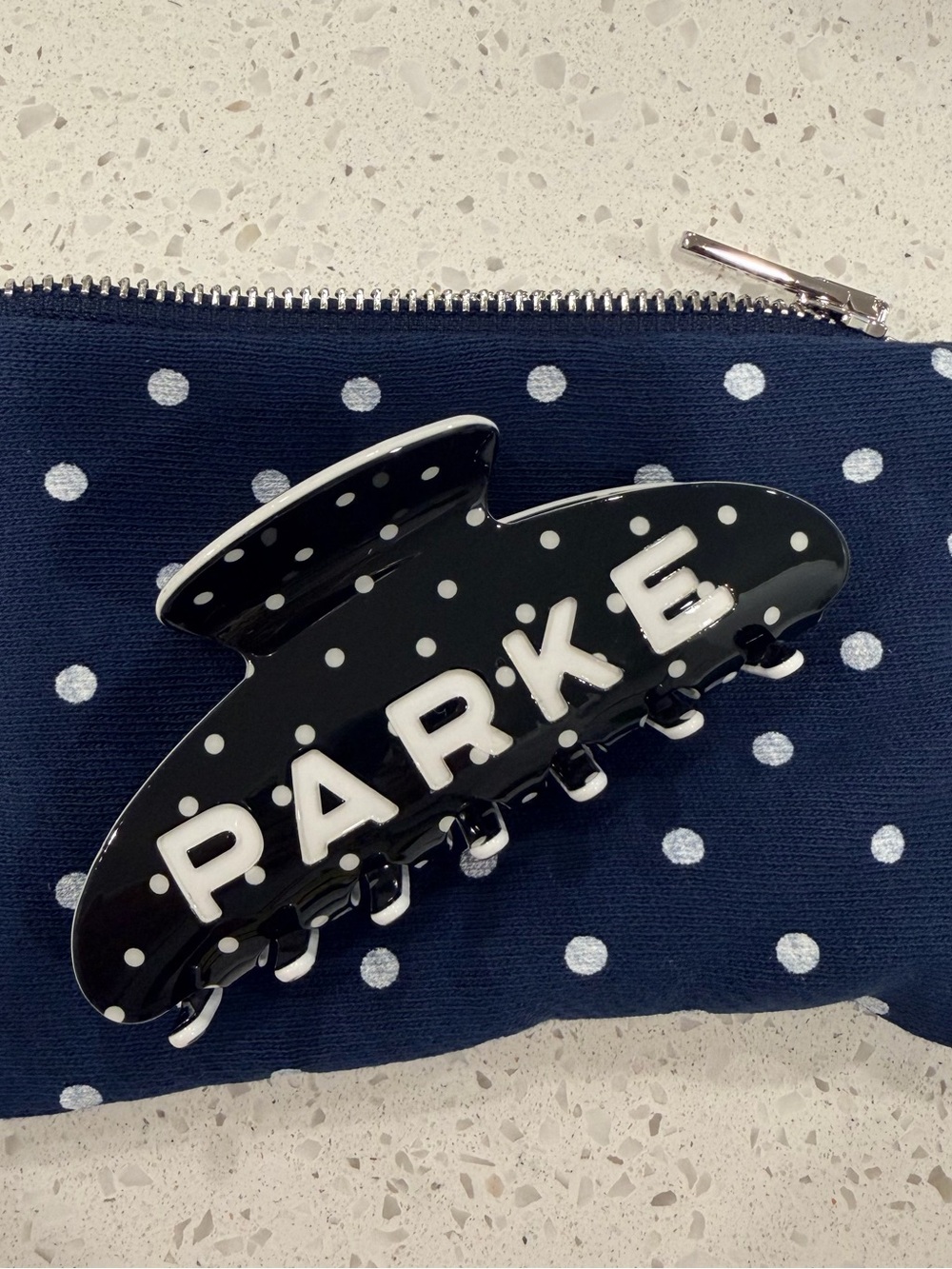 Parker Black and White Polka Dot  Hair Claw